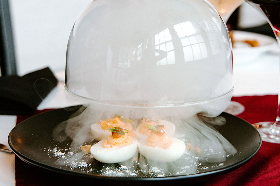 deviled eggs with smoke